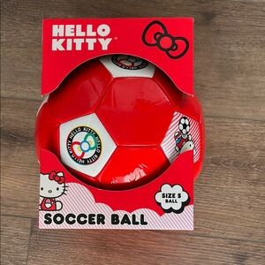 NIB! Hello Kitty Red and White Soccer Ball - Size 5 Ball - Ages 16+